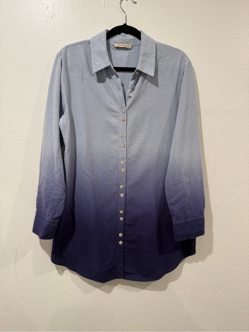 Soft Surroundings Light Blue Button-Up Shirt